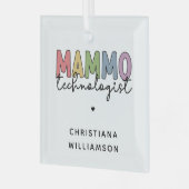 Custom Mammo Technologe Mammographie Tech Ornament Aus Glas (Vorderseite links)