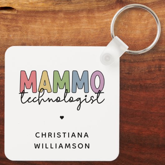 Custom Mammo Technologe Mammographie Tech Schlüsselanhänger (Rückseite)