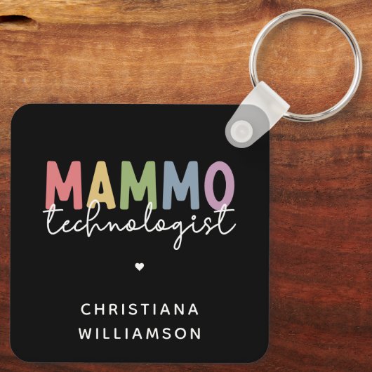 Custom Mammo Technologe Mammographie Tech Schlüsselanhänger (Rückseite)