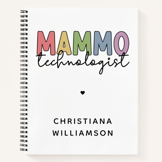Custom Mammo Technologist Mammographie Tech Gesche Notizblock (Vorderseite)