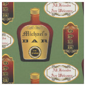 Custom Man Cave Liquor Flasche Bar Open Muster Stoff (Nahaufnahme)