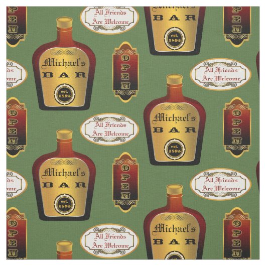 Custom Man Cave Liquor Flasche Bar Open Muster Stoff (Muster)