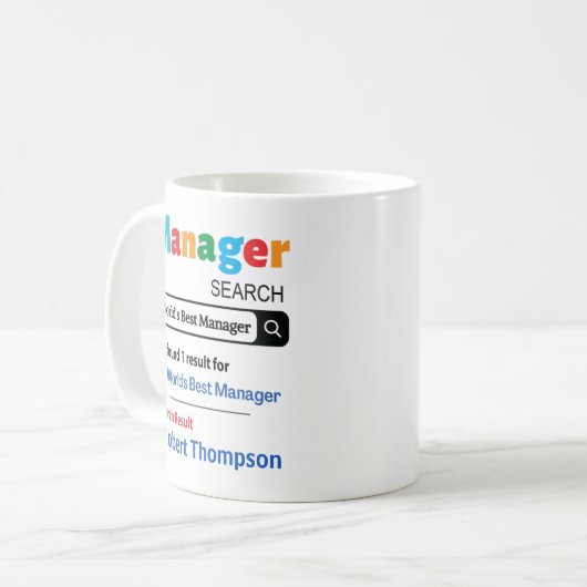 Custom Manager Geschenk, der weltbeste Manager von Kaffeetasse (Vorderseite Links)