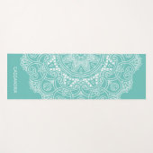 Custom Mandala Art Muster auf Aquamarin blauem Lic Yogamatte (Vorderseite (Horizontal))