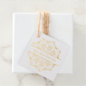 Custom Mandala Foil Label Tag - Blue Accent (Mit Box)