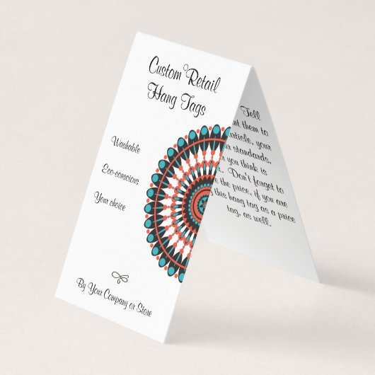 Custom Mandala Folded Tent Hang Tags (Vorderseite)