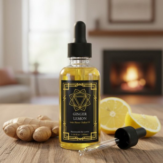 Custom Manipura Solar Plexus Chakra Essential Oil  Weinetikett