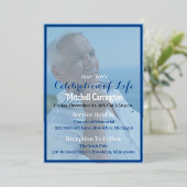 Custom Männliche Beerdigung Volles Foto Einladung (Stehend vorne)