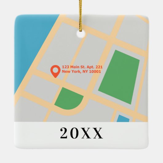 Custom Map Mein 1. Weihnachten in meinem ersten Ap Keramikornament (Rückseite)