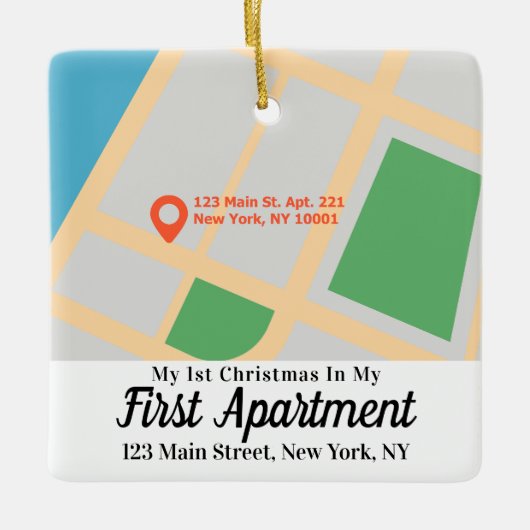 Custom Map Mein 1. Weihnachten in meinem ersten Ap Keramikornament (Vorderseite)