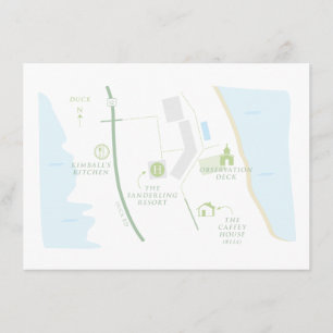 Custom Map Welcome Wedding Card for ANNE Begleitkarte