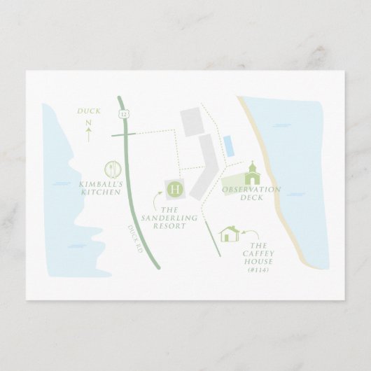 Custom Map Welcome Wedding Card for ANNE Begleitkarte (Rückseite)