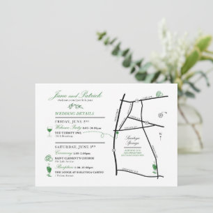 Custom Map Welcome Wedding Card for JANE Begleitkarte