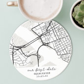 Custom Map "Where We Met" First Date Personalized Getränkeuntersetzer