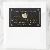 Custom Maple Sugar Black & Gold Border v1 Rechteckiger Aufkleber (Tasche)