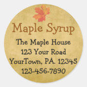Custom Maple Syrup Maple Blätter Business Sticker (Vorderseite)