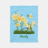 Custom Mar Birth Blume & Stone Fleece Blanket (Vorderseite)