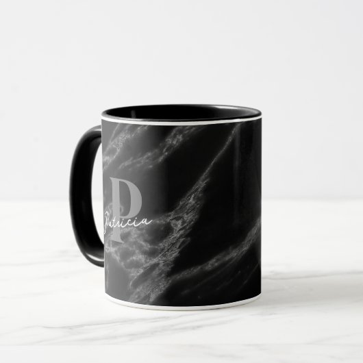 Custom Marble Black Tasse (Vorderseite Links)