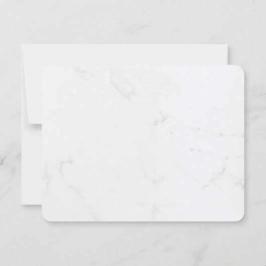 Custom Marble Gold Handwriting Script Text Modern Mitteilungskarte (Rückseite)