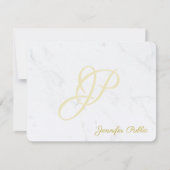 Custom Marble Gold Handwriting Script Text Modern Mitteilungskarte (Vorderseite)