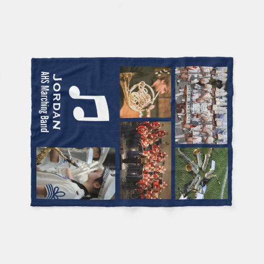 Custom Marching Band oder Orchester 5 FotoCollage Fleecedecke (Vorderseite (Horizontal))