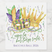 Custom Mardi Gras Beverage Labels Weinetikett (Einzelnes Label)
