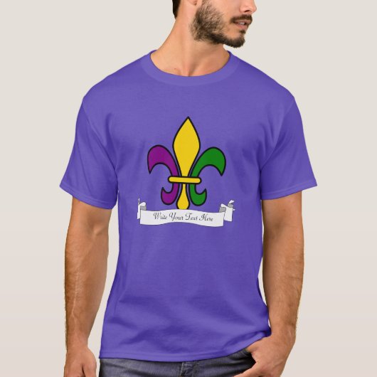 Custom Mardi Gras fleur-de-lys T-Shirt (Vorderseite)