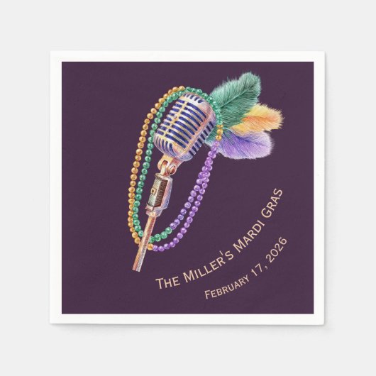 Custom Mardi Gras Jazz Napkins Serviette (Vorderseite)