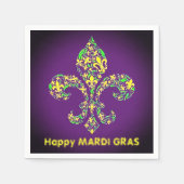 Custom MARDI GRAS Lilie Verfügbarer Cocktail Serviette (Vorderseite)