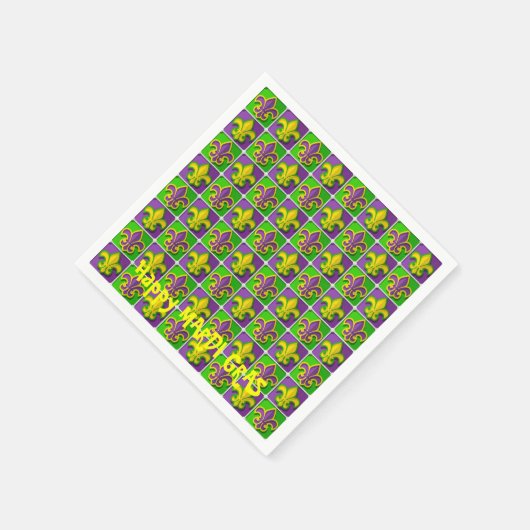 Custom MARDI GRAS Lilie Verfügbares Papier Serviette (Ecke)