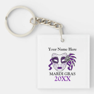 Custom Mardi Gras mit Festivalmaske Schlüsselanhänger