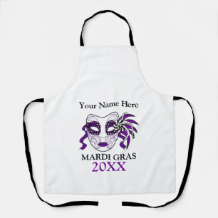 Custom Mardi Gras mit Festivalmaske Schürze