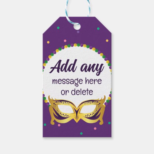 CUSTOM Mardi Gras Themenparty Spaß Festliche Perle Geschenkanhänger (Vorderseite)