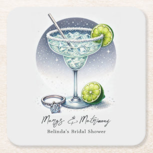 Custom Margs & Matrimony Brautparty Rechteckiger Pappuntersetzer