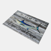 Custom Marlin Door Mat mit Lat und Long Fußmatte (Schrägansicht)
