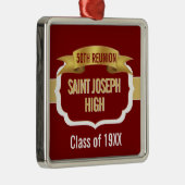 Custom Maroon 50th Class Reunion  Ornament Aus Metall (Rechts)