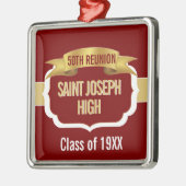 Custom Maroon 50th Class Reunion  Ornament Aus Metall (Links)