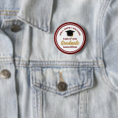 Custom Maroon Gold Graduate 2025 Graduation Party Button (Beispiel)