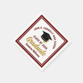 Custom Maroon Gold Graduate 2025 Graduation Party Serviette (Ecke)