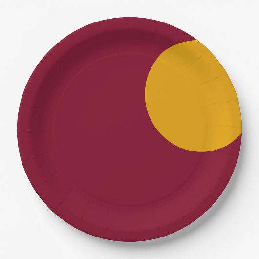Custom Maroon & Gold Party Paper Plate Pappteller (Vorderseite)