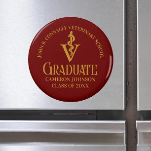 Custom Maroon Gold Veterinary School Abschluss Magnet