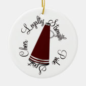 Custom Maroon Megaphone Cheerleader Ornament (Vorne)
