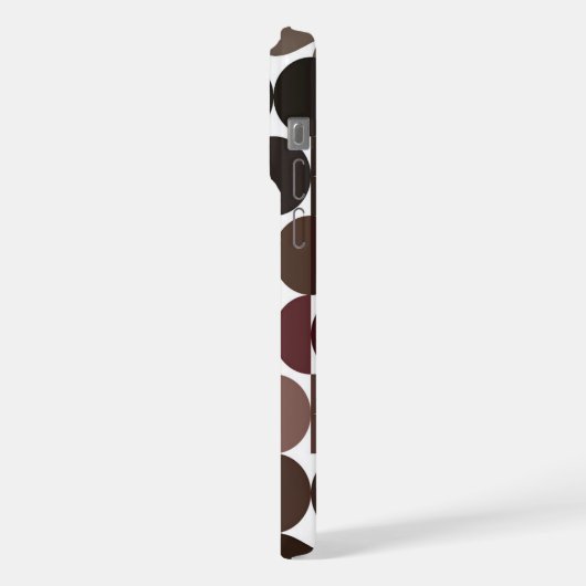 Custom Maroon Red Beige Tan Brown Retro Muster iPhone Hülle (Linke Seite)