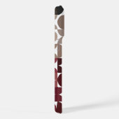 Custom Maroon Red Beige Tan Brown Retro Muster iPhone Hülle (Rechte Seite)
