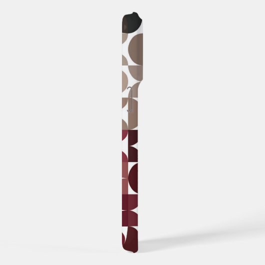 Custom Maroon Red Beige Tan Brown Retro Muster iPhone Hülle (Rechte Seite)