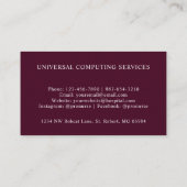 Custom Maroon Red Blue Particles Circuit Visitenkarte (Rückseite)