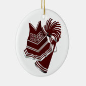 Custom Maroon & White Cheerleader Ornament (Rechts)