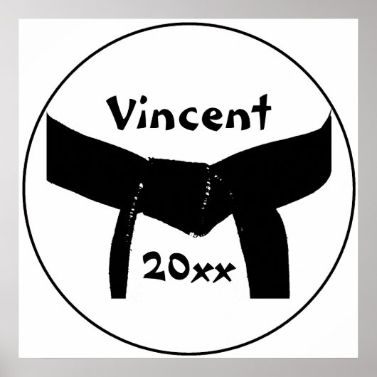 Custom Martial Arts Black Belt Poster Print (Vorne)