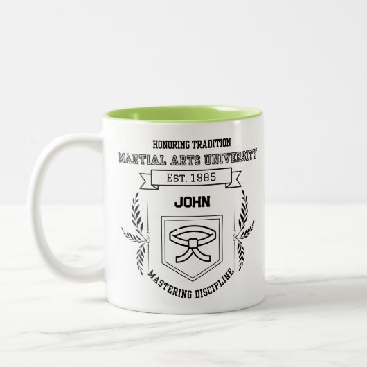 Custom Martial Arts University - Funny Zweifarbige Tasse (Links)