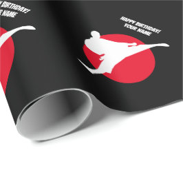 Custom martials arate karate Silhouette Geburtstag Geschenkpapier
